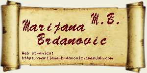 Marijana Brdanović vizit kartica